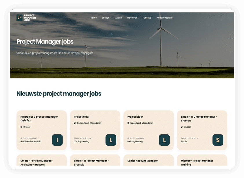 Project manager jobs | Vacatures in projectmanagement | Projecten | Projectmanagers